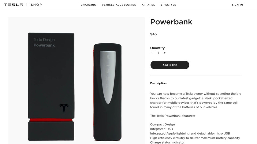 Tesla Powerbank Landing Page
