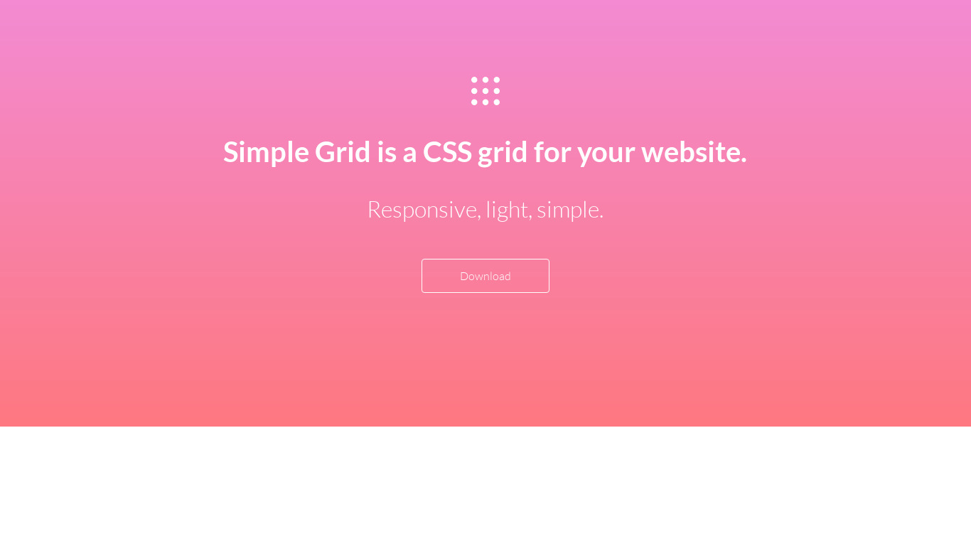 Simple Grid Landing page