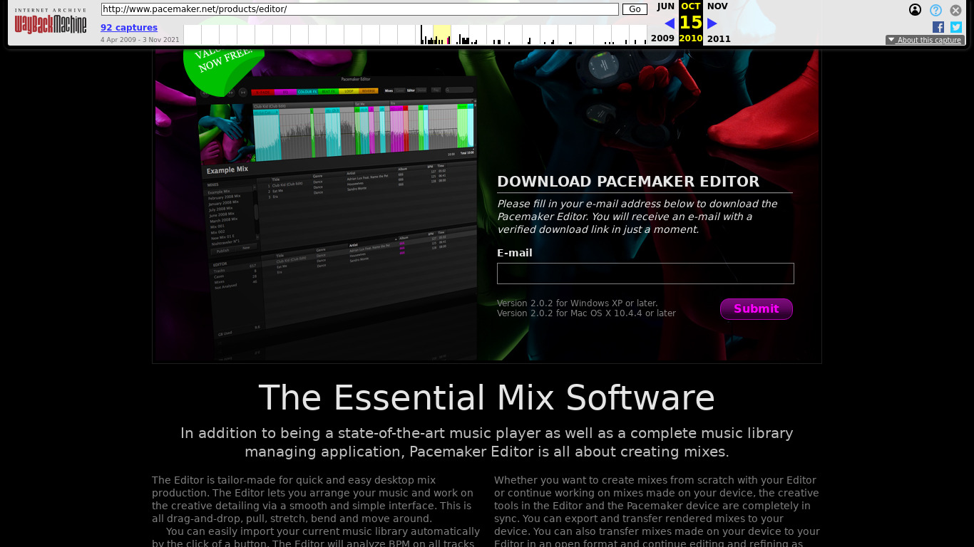 Pacemaker Editor Landing page