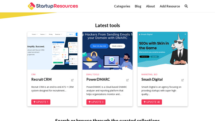 StartupResources.io Landing Page