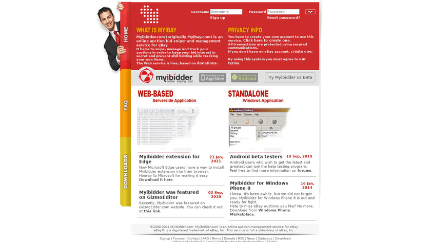 Myibidder Landing Page