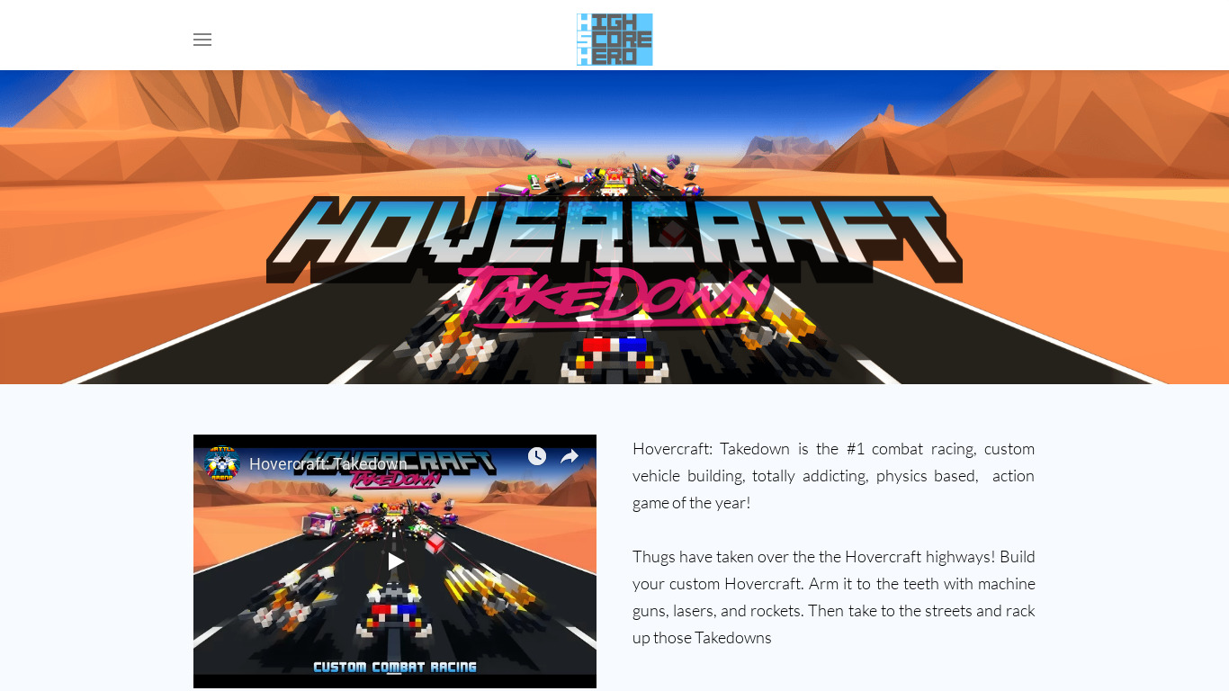 Hovercraft: Takedown Landing page