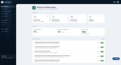 WorkProcedures screenshot