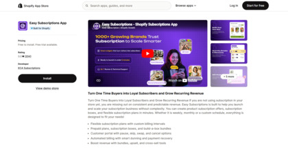 EasySubscription.io screenshot