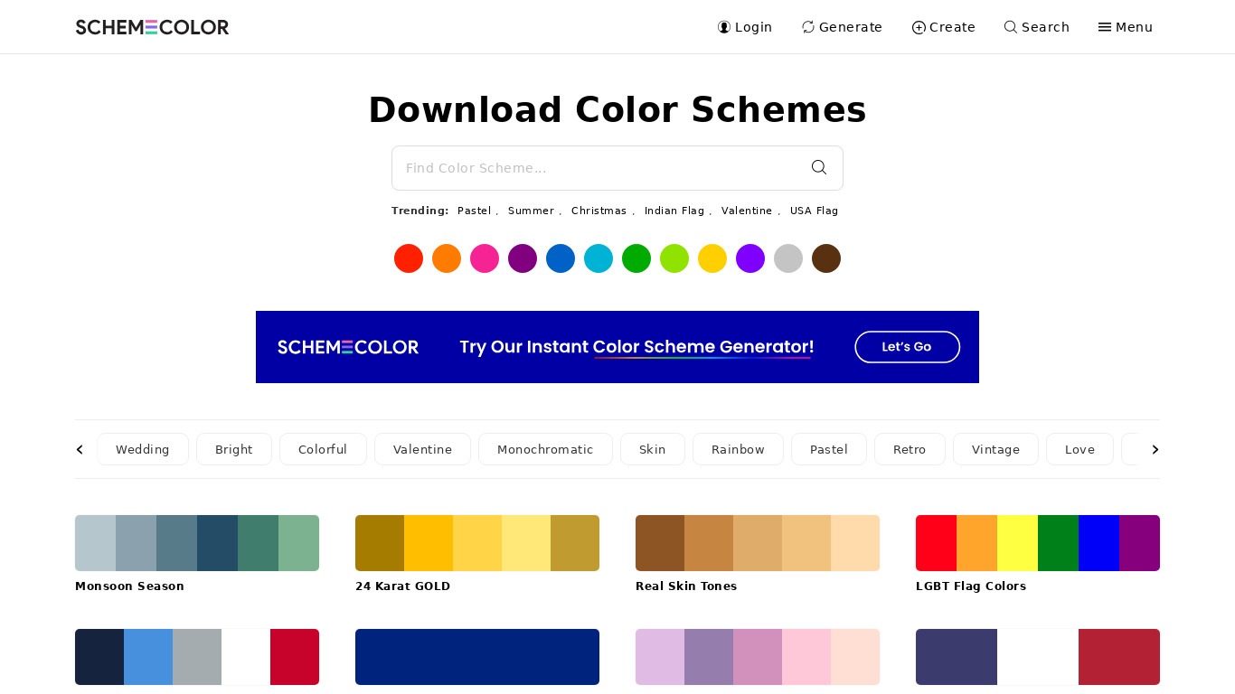 Scheme Color Landing page