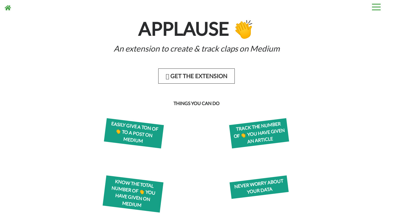 Applause Chrome Extension 👏 Landing page