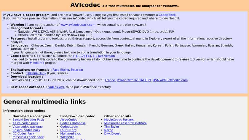 Avicodec Landing Page