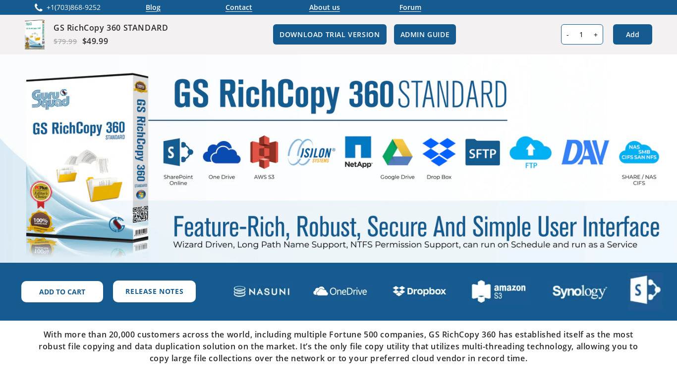 GS RichCopy 360 Landing page