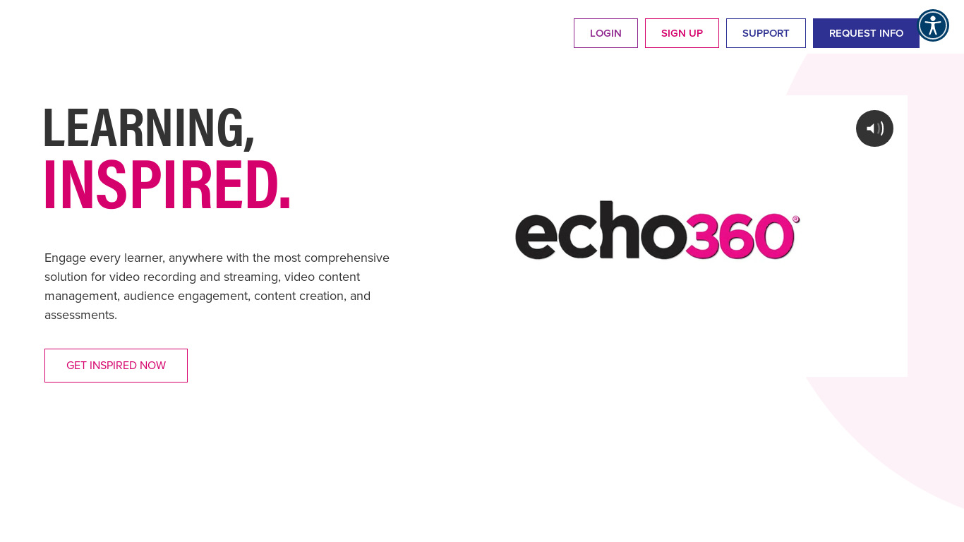 Echo360 Landing page