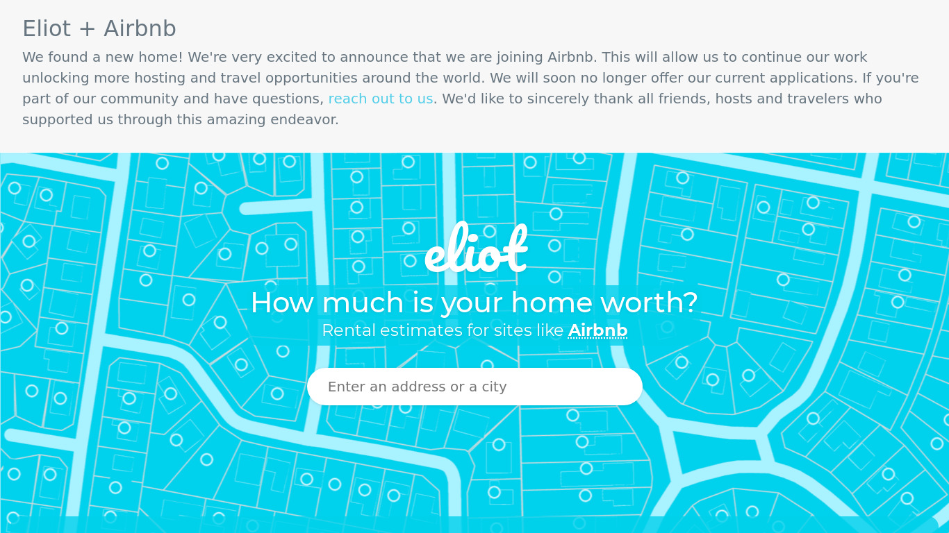 Eliot&Me Estimator Landing page