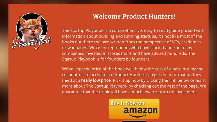 The Startup Playbook Landing Page