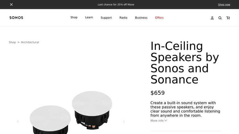 Sonos Ceiling Speaker Landing Page