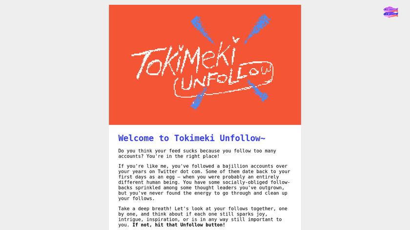 Tokimeki Unfollow Landing Page