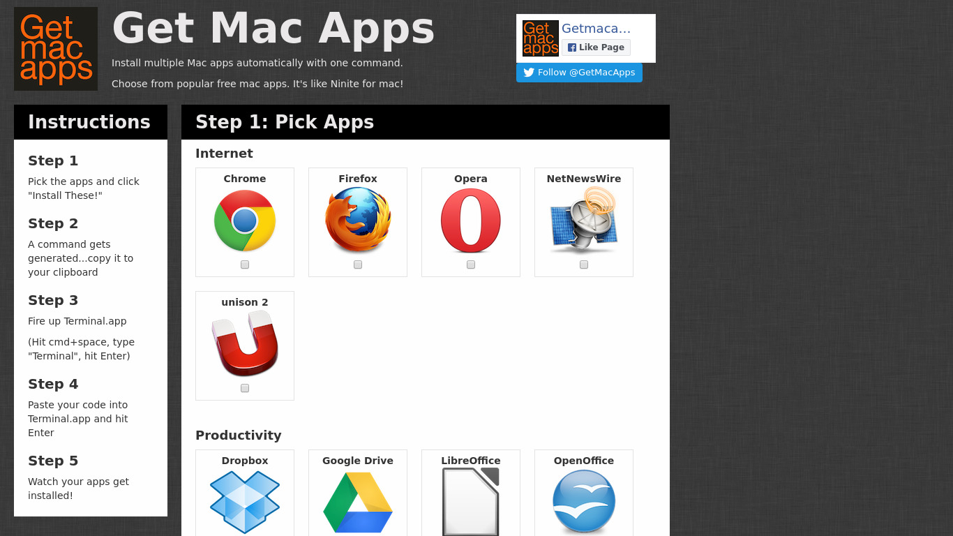 Get Mac Apps Landing page
