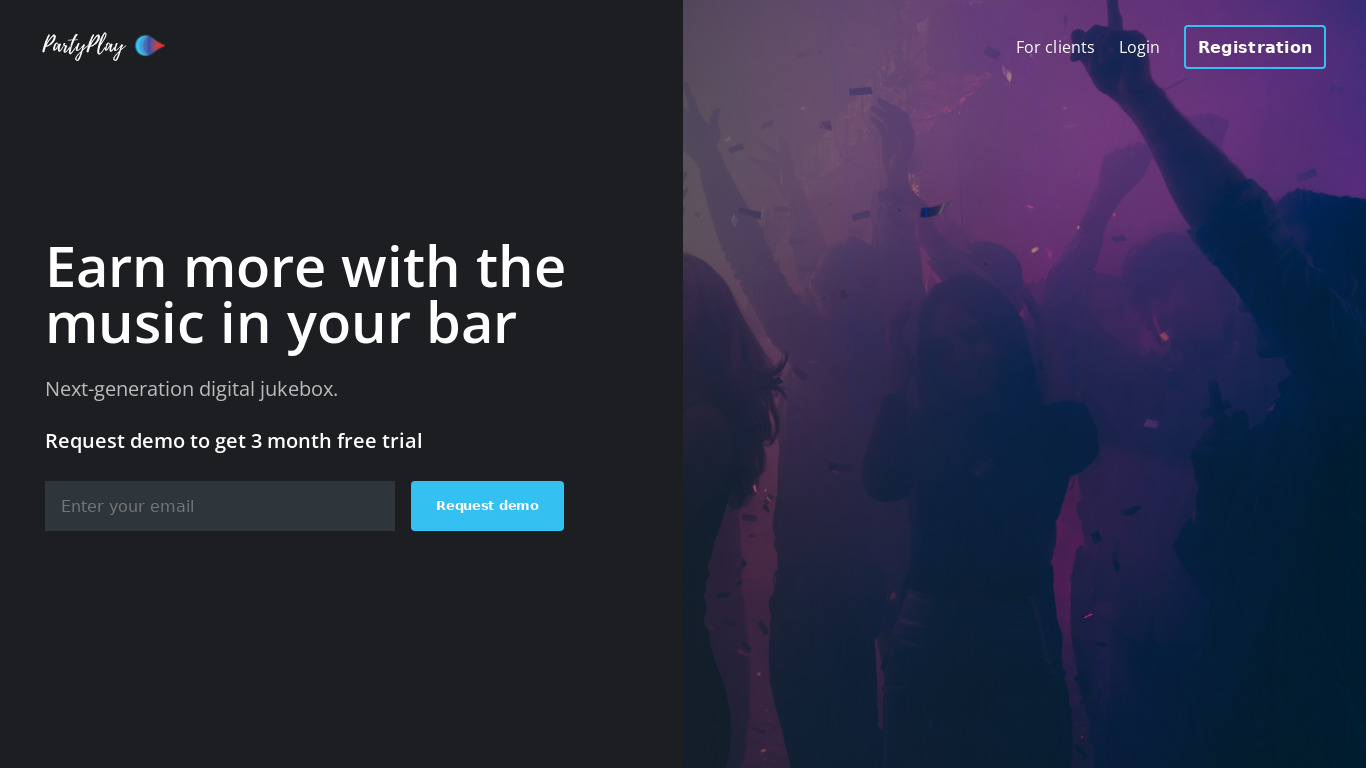 Party Play Landing page