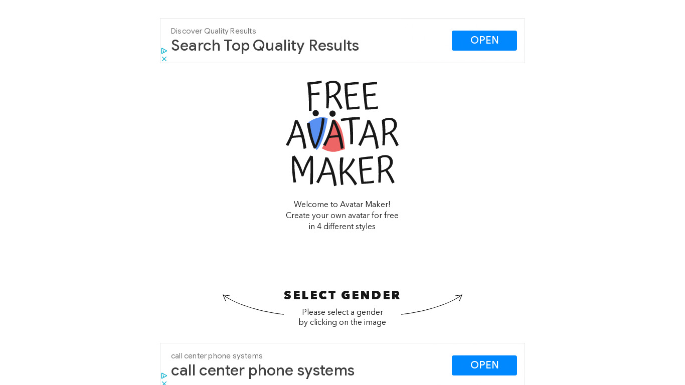 Avatar Maker Landing page