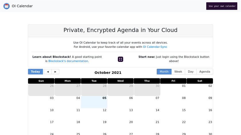 OI Calendar Landing Page