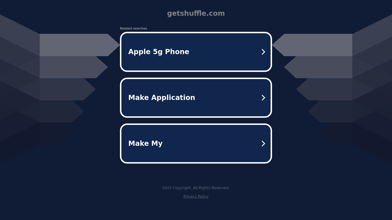 Shuffle Landing page