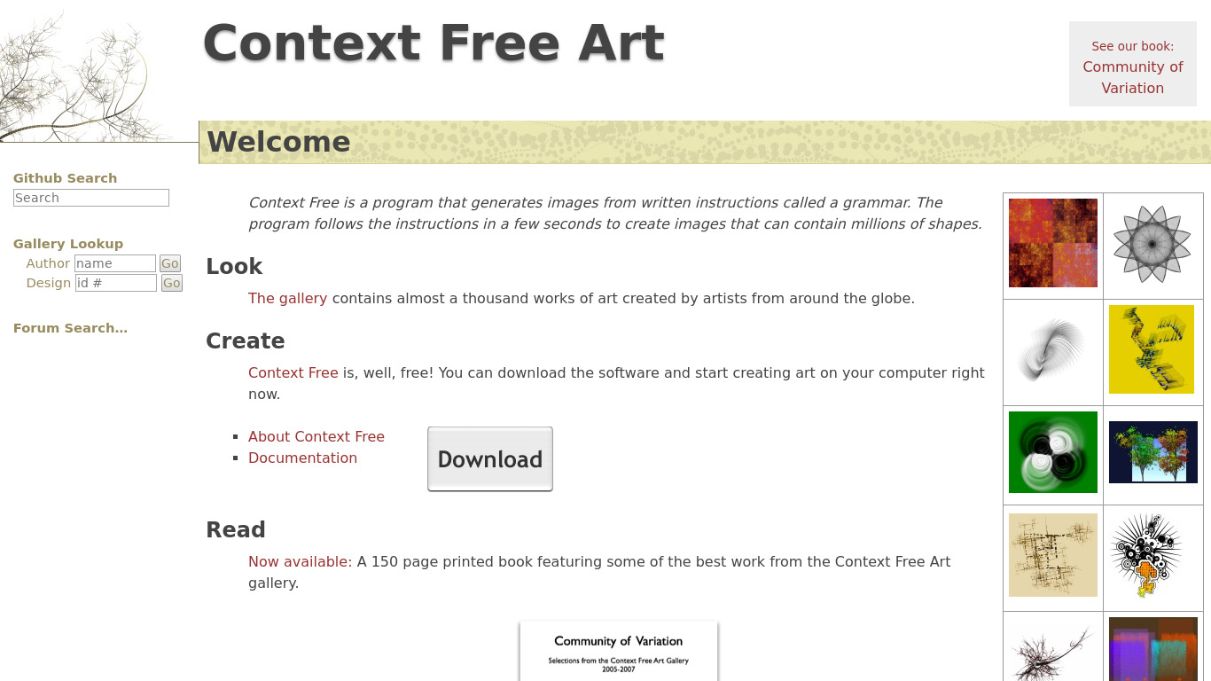 Context Free Landing page