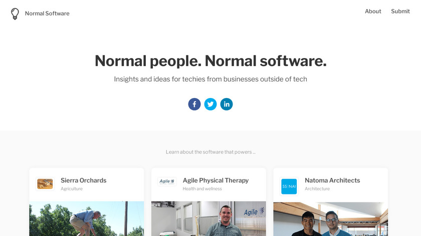 Normal Software Landing Page