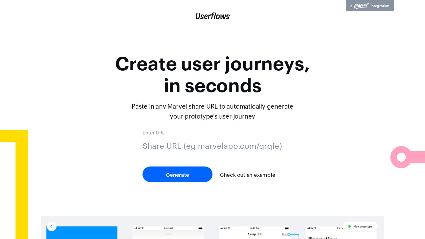 Userflows Landing page