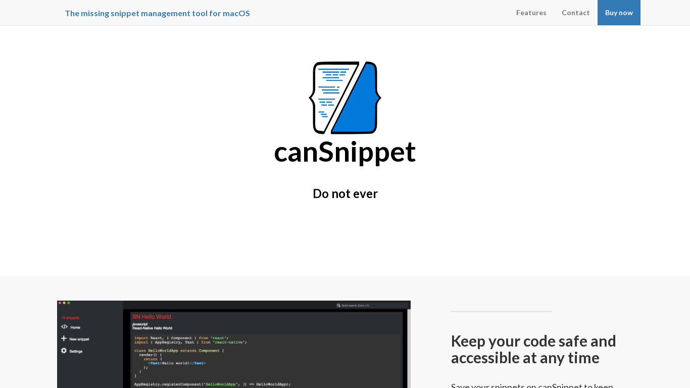 canSnippet Landing page