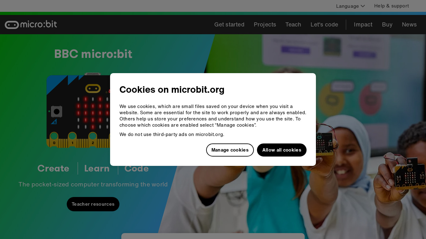 Microbit Landing page