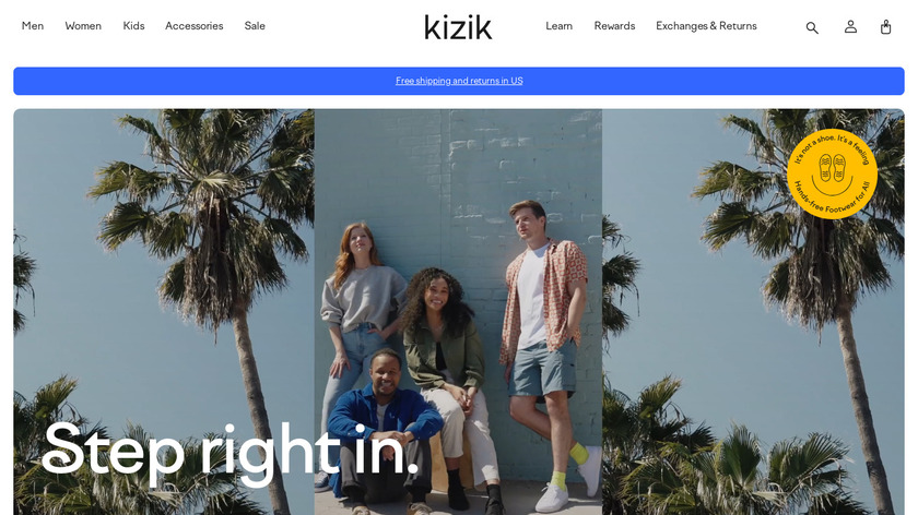 Kizik Hands Free Shoes Landing Page