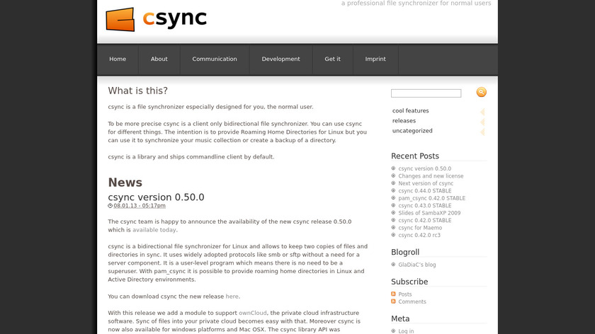 csync Landing Page