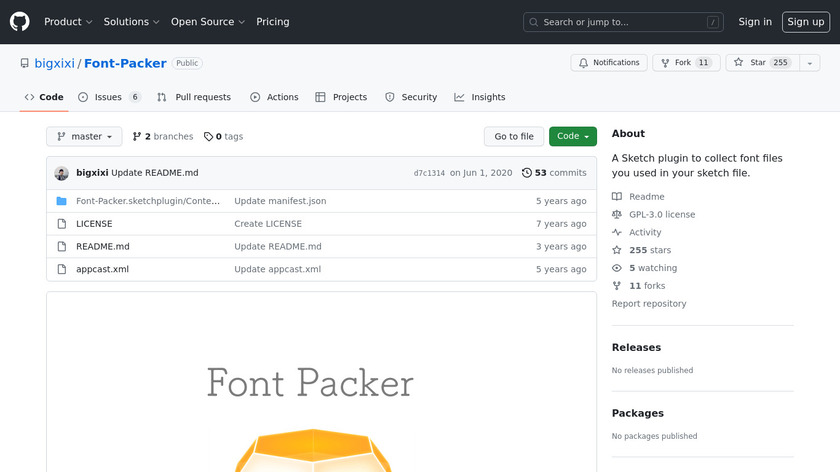 Font Packer Landing Page