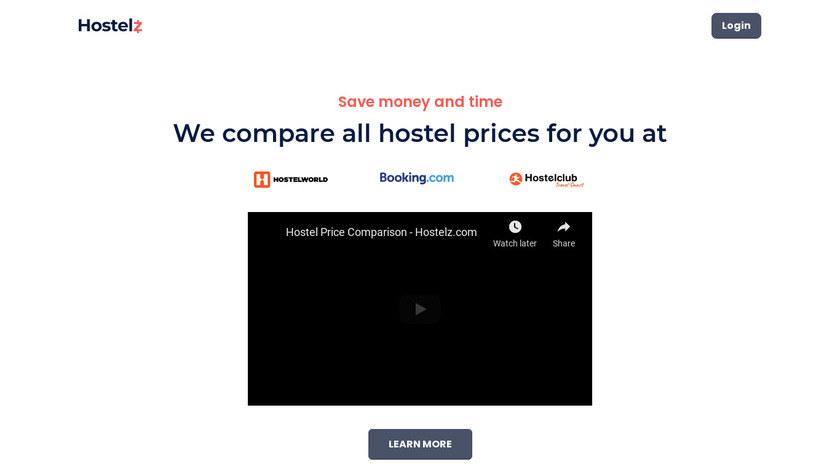 Hostelz.com Landing Page