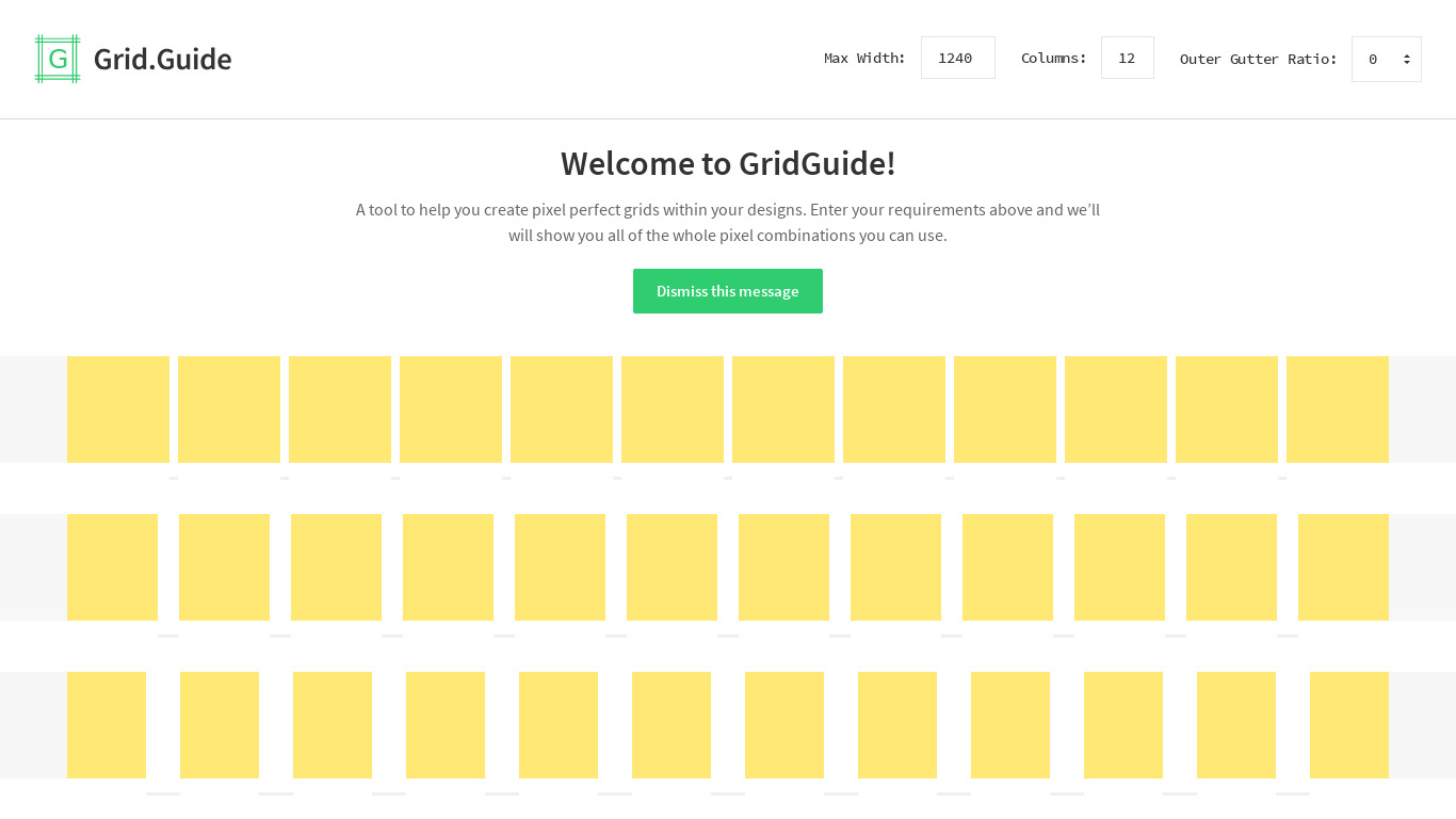 Grid Guide Landing page