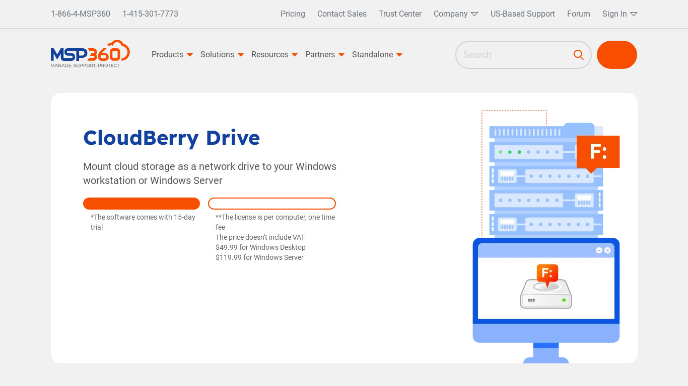 CloudBerry Drive Landing page