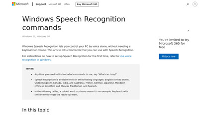 Windows Speech Recognition image