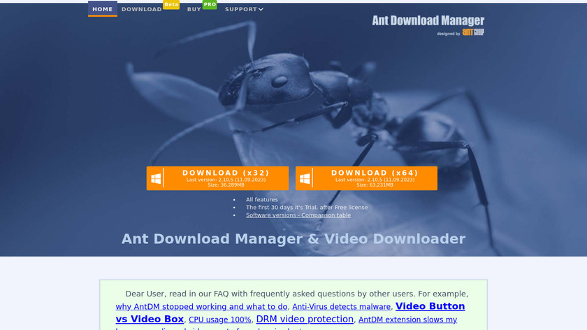 Ant Download Manager Landing Page