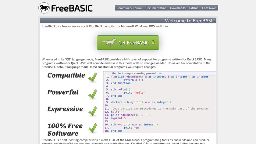 FreeBASIC Landing Page