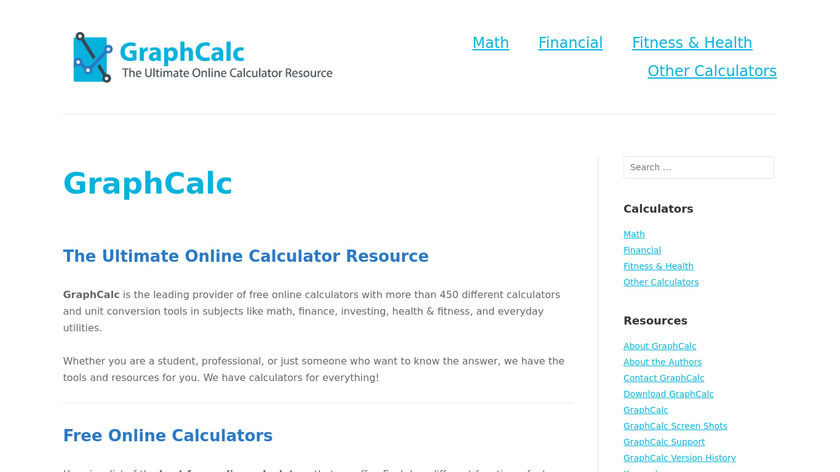 GraphCalc Landing Page