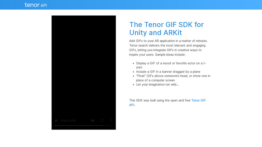 Unity AR GIF SDK Landing Page