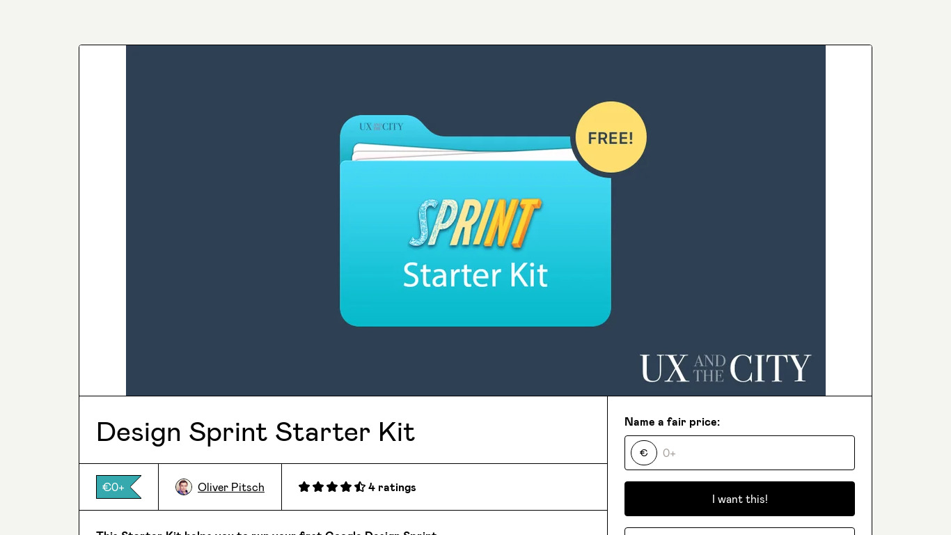 Google Design Sprint Starter Kit Landing page
