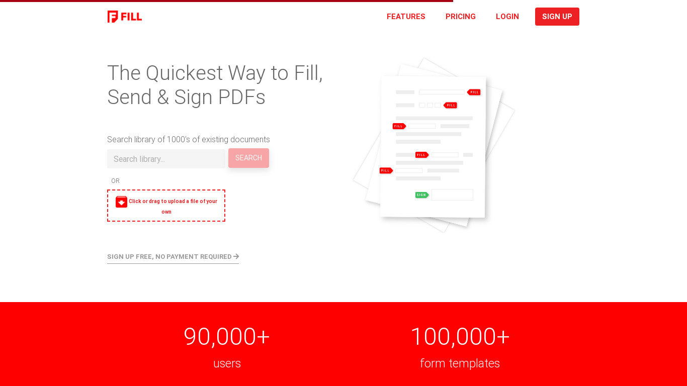 Fill Landing page