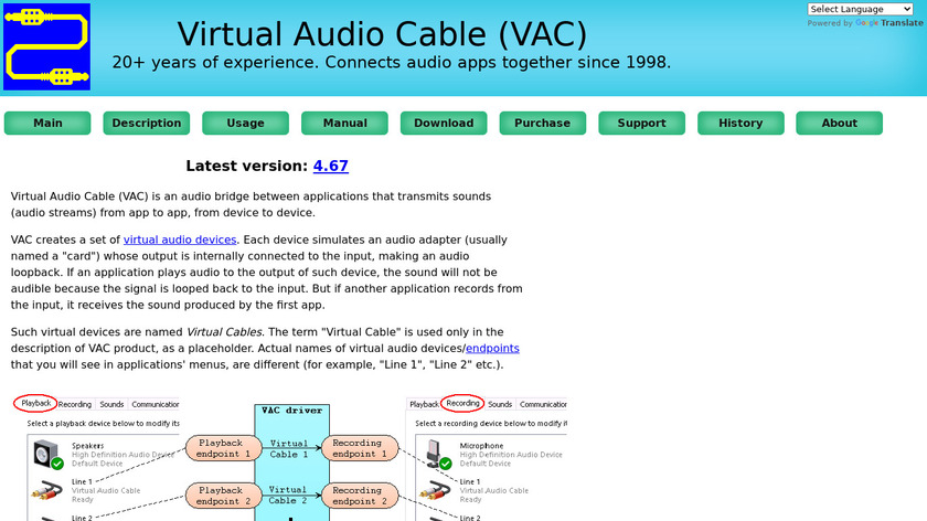 Virtual Audio Cable Landing Page