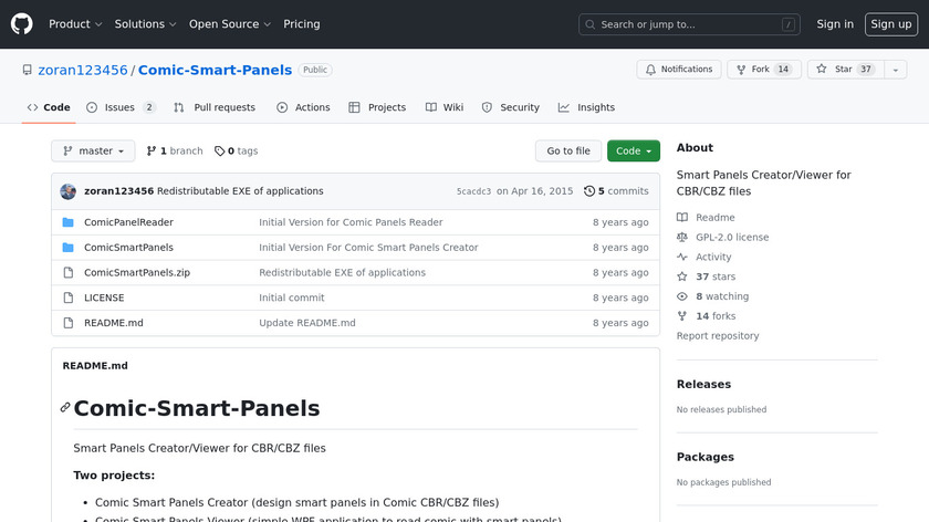 Comic Smart Panels Landing Page