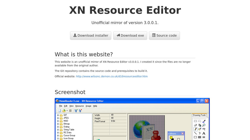 XN Resource Editor Landing Page