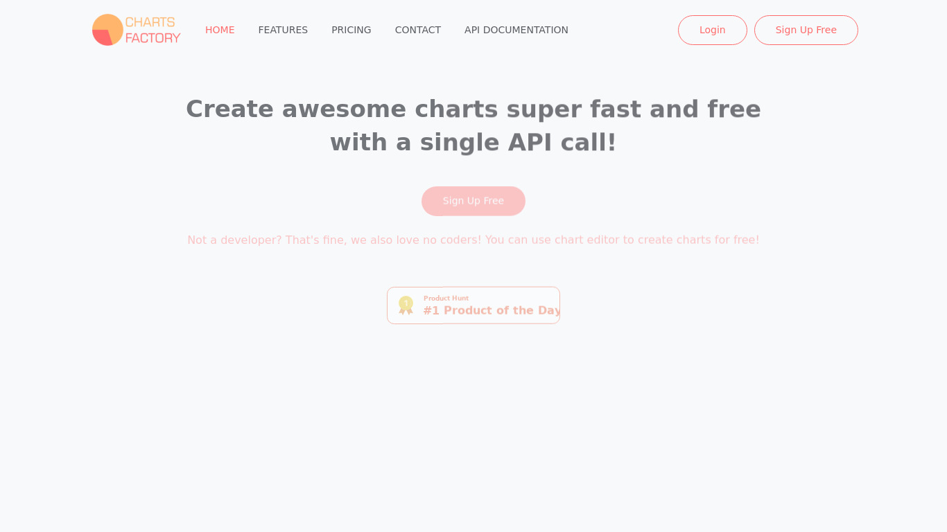 Charts Factory Landing page