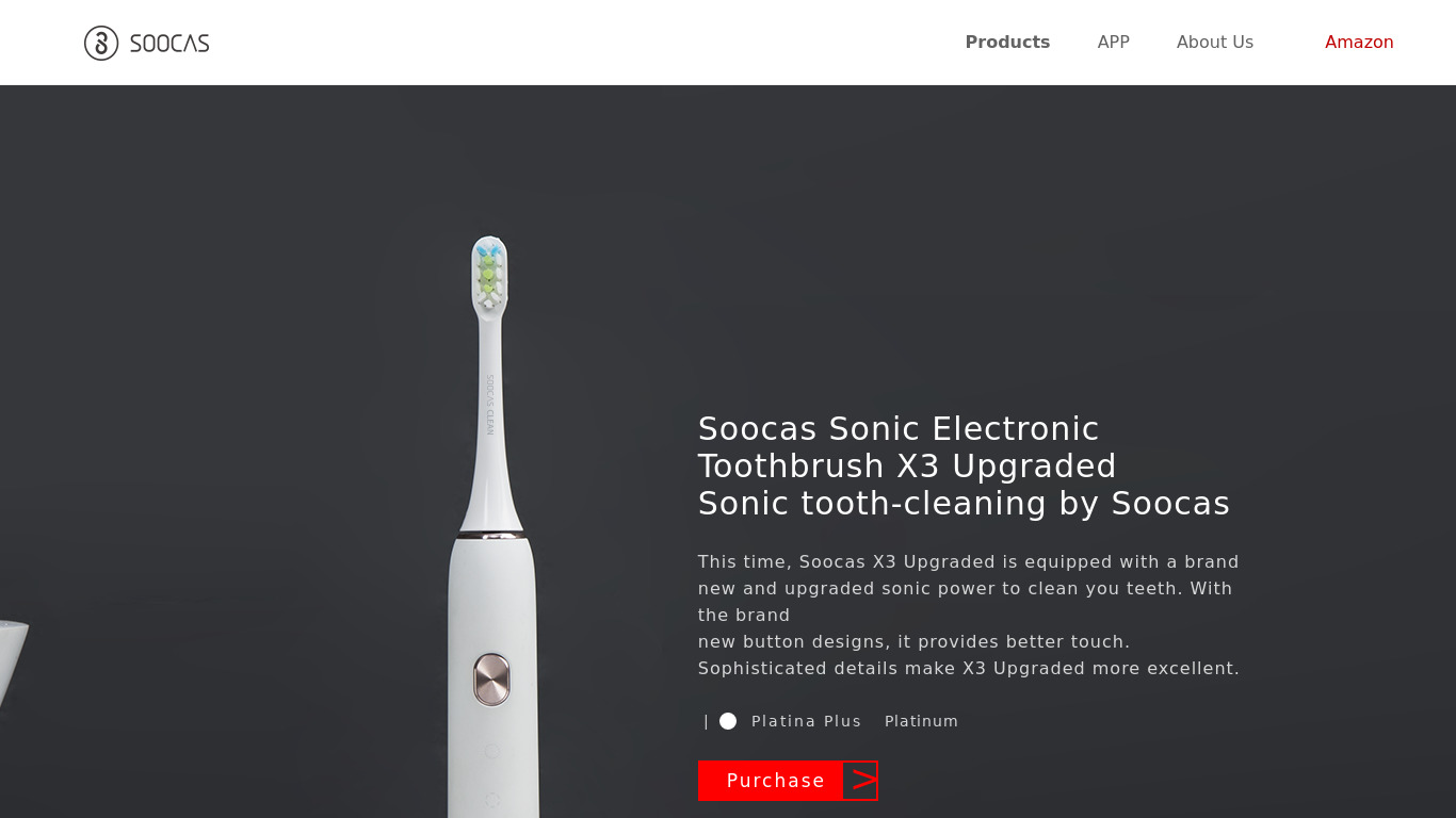 Soocas x3 Electric ToothBrush Landing page