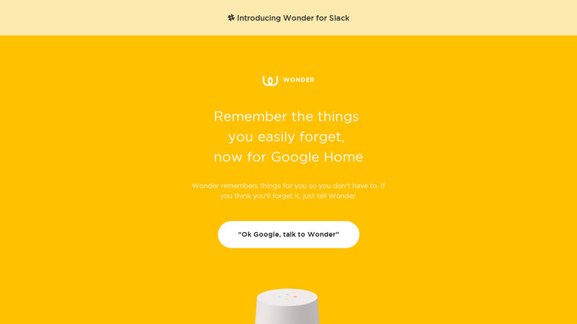 Wonder for Google Home Landing Page