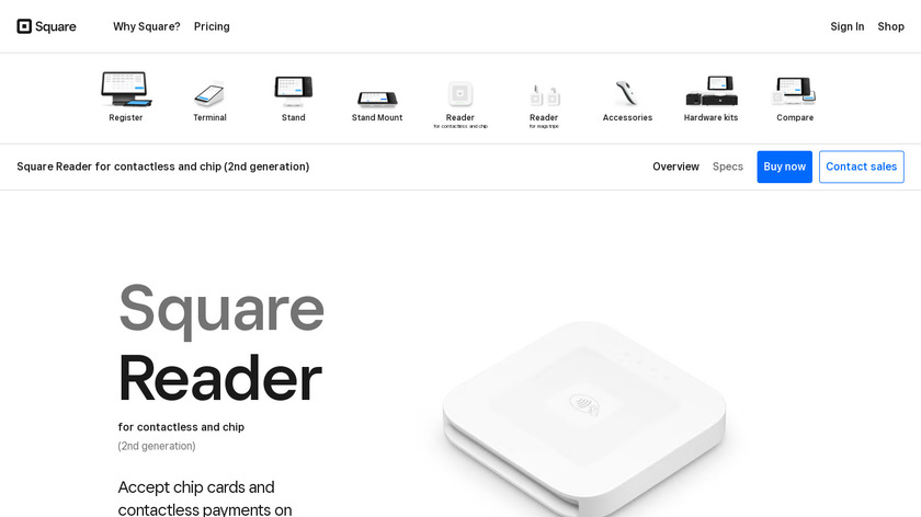 Square Contactless Reader Landing Page