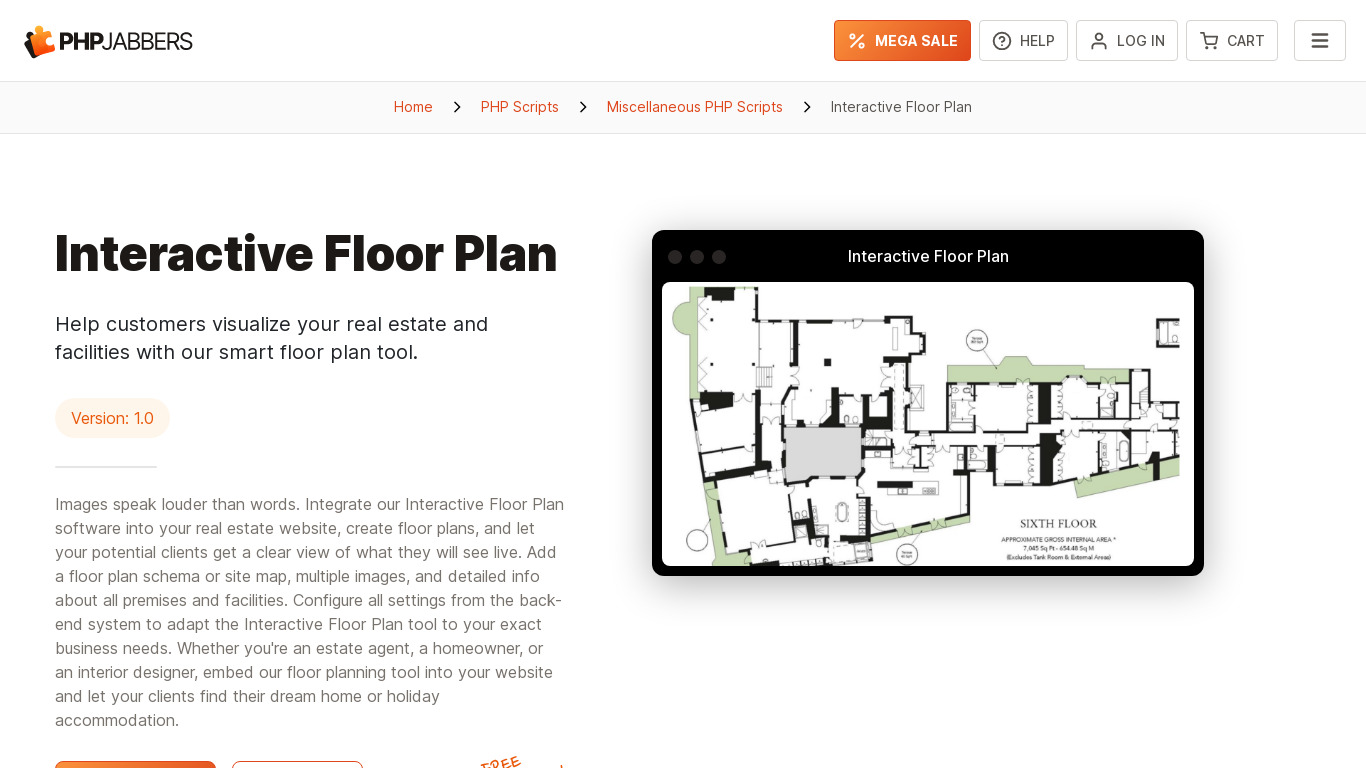 Interactive Floor Plan Landing page