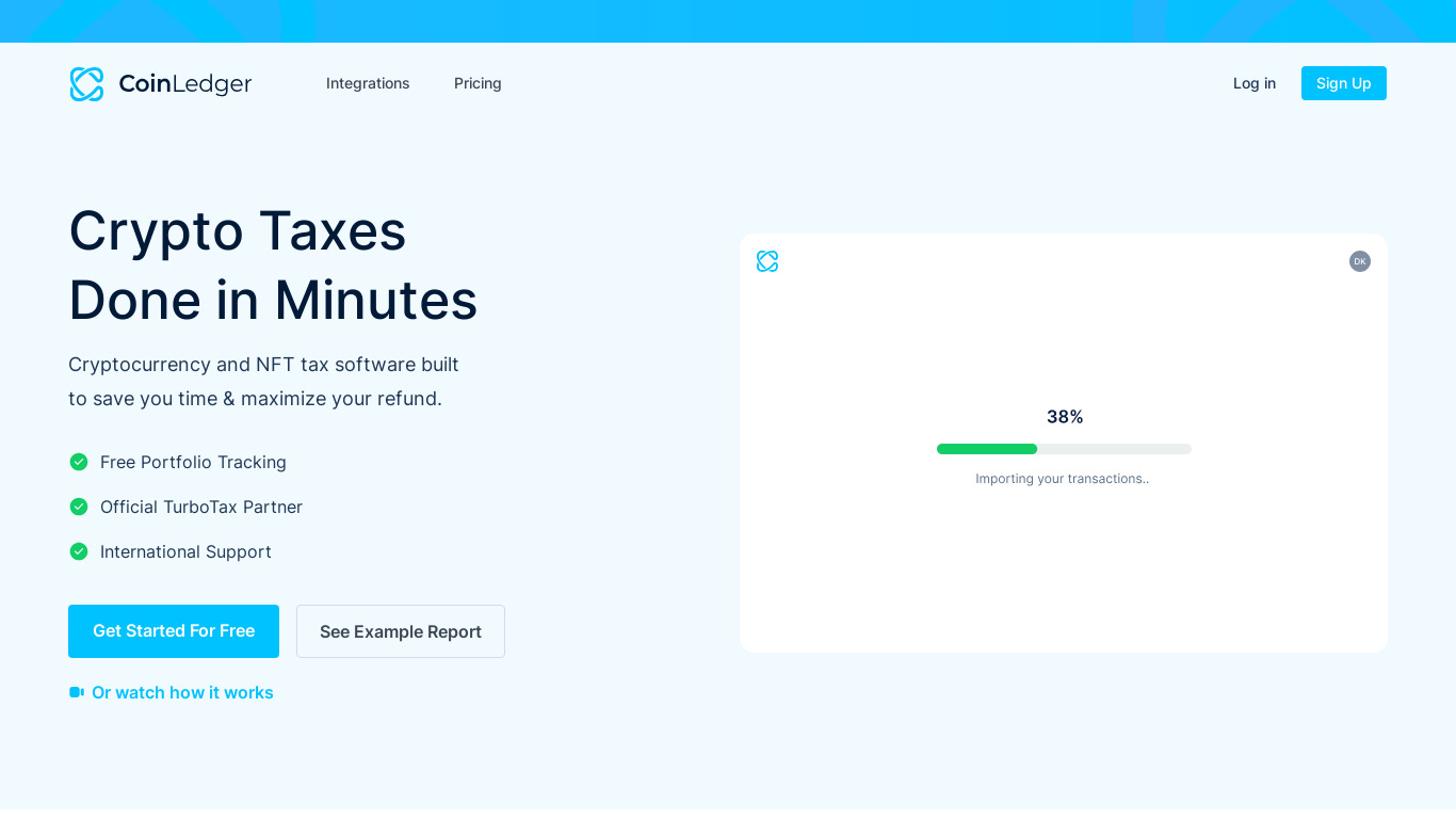 CryptoTrader.Tax Landing page