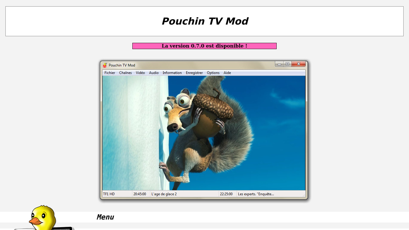 Pouchin TV Mod Landing page